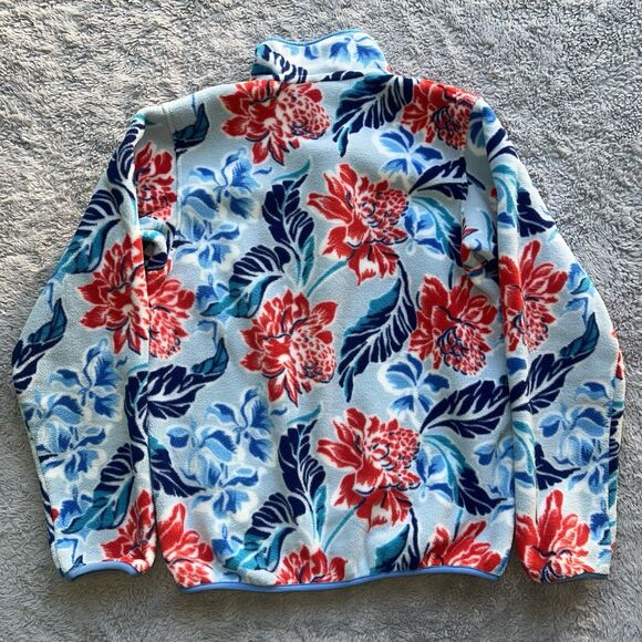 Patagonia Women Synchilla Snap-T Pullover Hawaiian Floral Manoa Dusk Blue Small - Picture 5 of 6